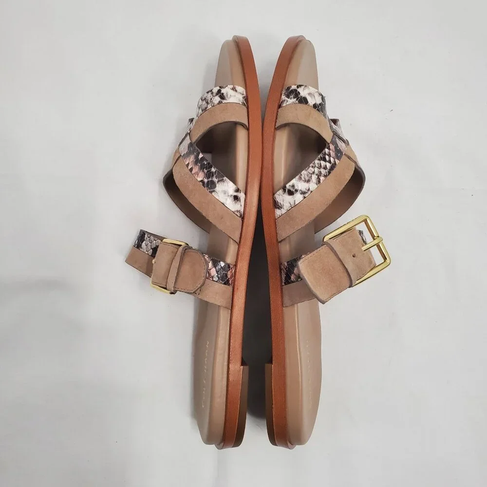 Cole‎ Haan Women's Python-Print Fairen Grand Slide Flat Sandals Size 7.5 B - Picture 13 of 16